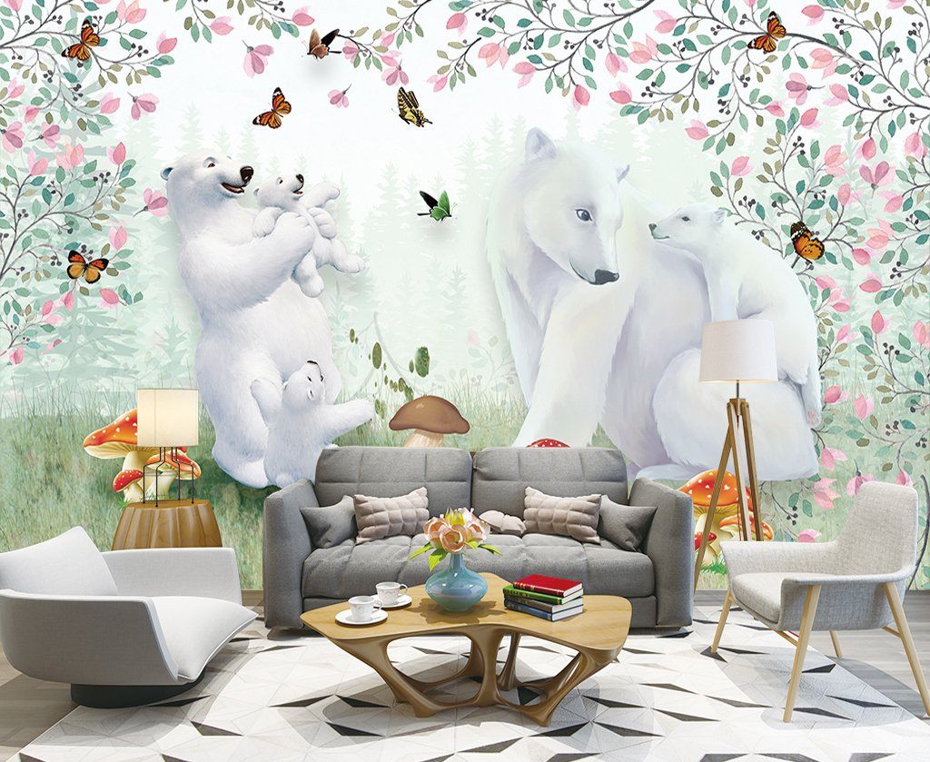3D Polar Bear 596 Wall Murals Wallpaper AJ Wallpaper 2