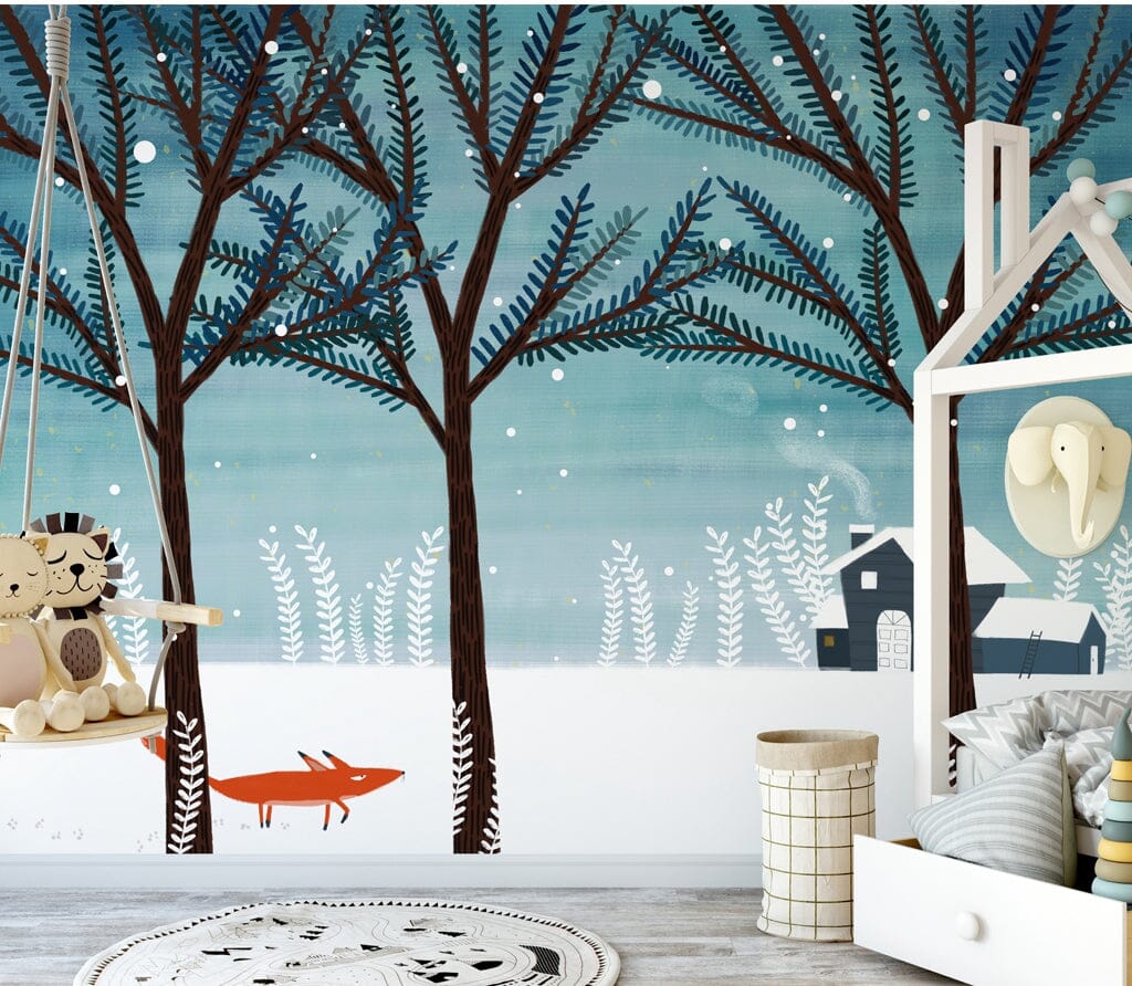 3D Snow Forest WC028 Wall Murals Wallpaper AJ Wallpaper 2