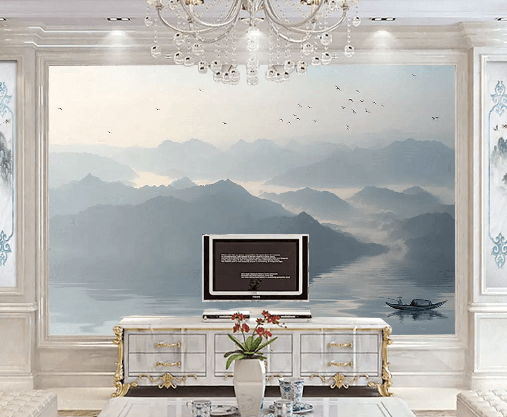 3D Hazy Mountain View 385 Wallpaper AJ Wallpaper 2