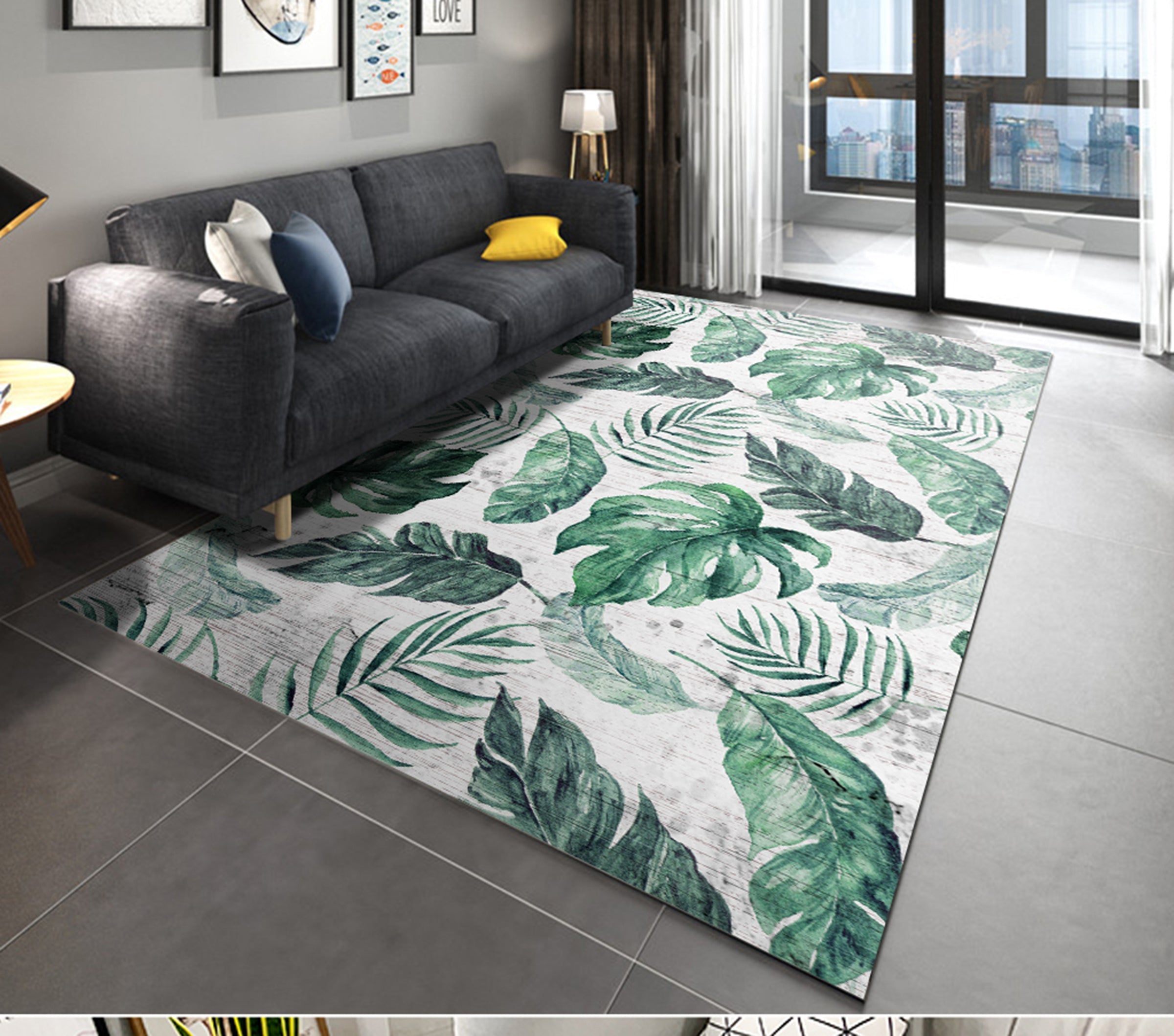 3D Green Leaves WG537 Non Slip Rug Mat Mat AJ Creativity Home