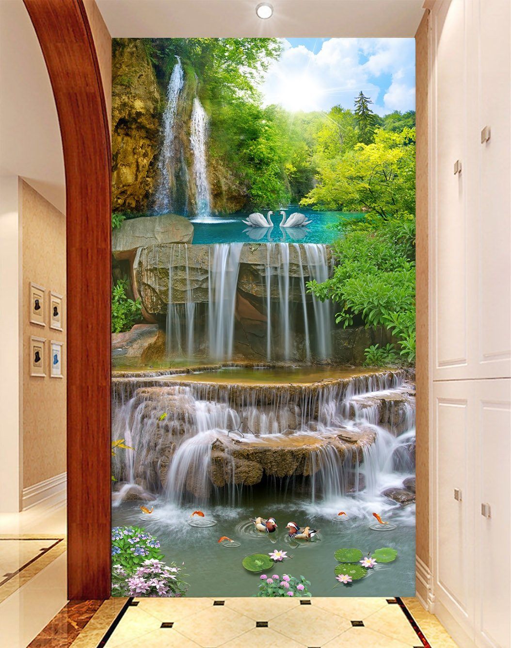 3D Moss Swan 376 Wallpaper AJ Wallpaper