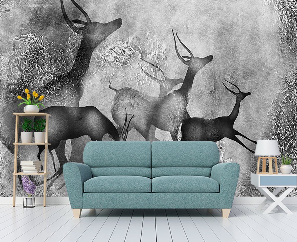 3D Deer Herd 478 Wall Murals Wallpaper AJ Wallpaper 2
