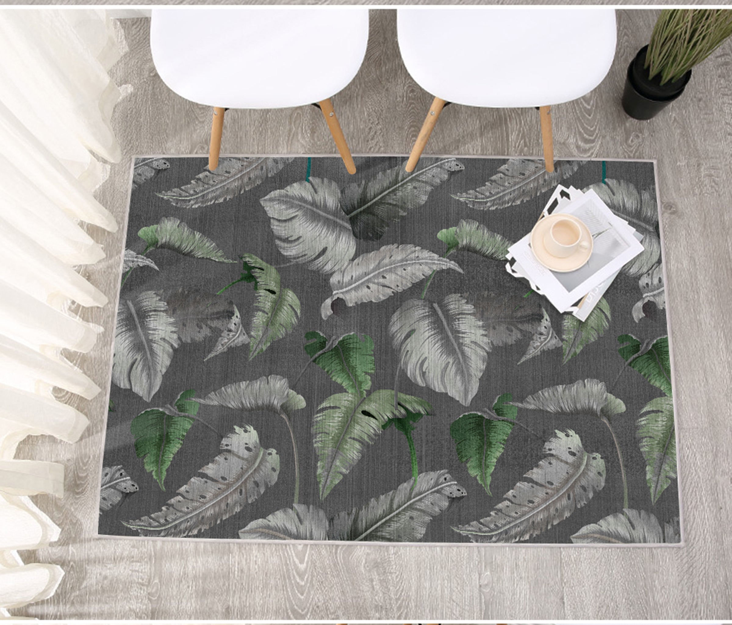 3D Green Leaves WG547 Non Slip Rug Mat Mat AJ Creativity Home