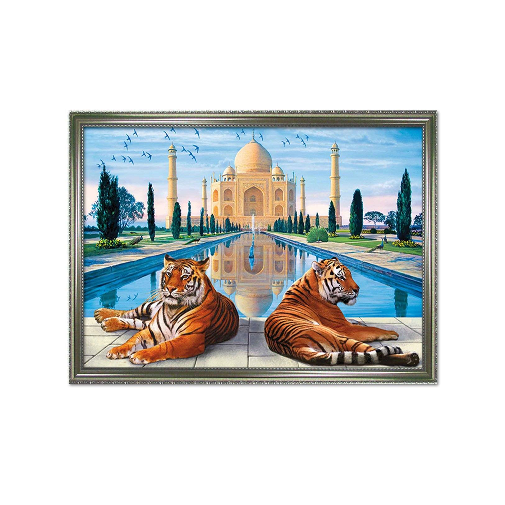 3D Leisure Tiger 055 Fake Framed Print Painting Wallpaper AJ Creativity Home