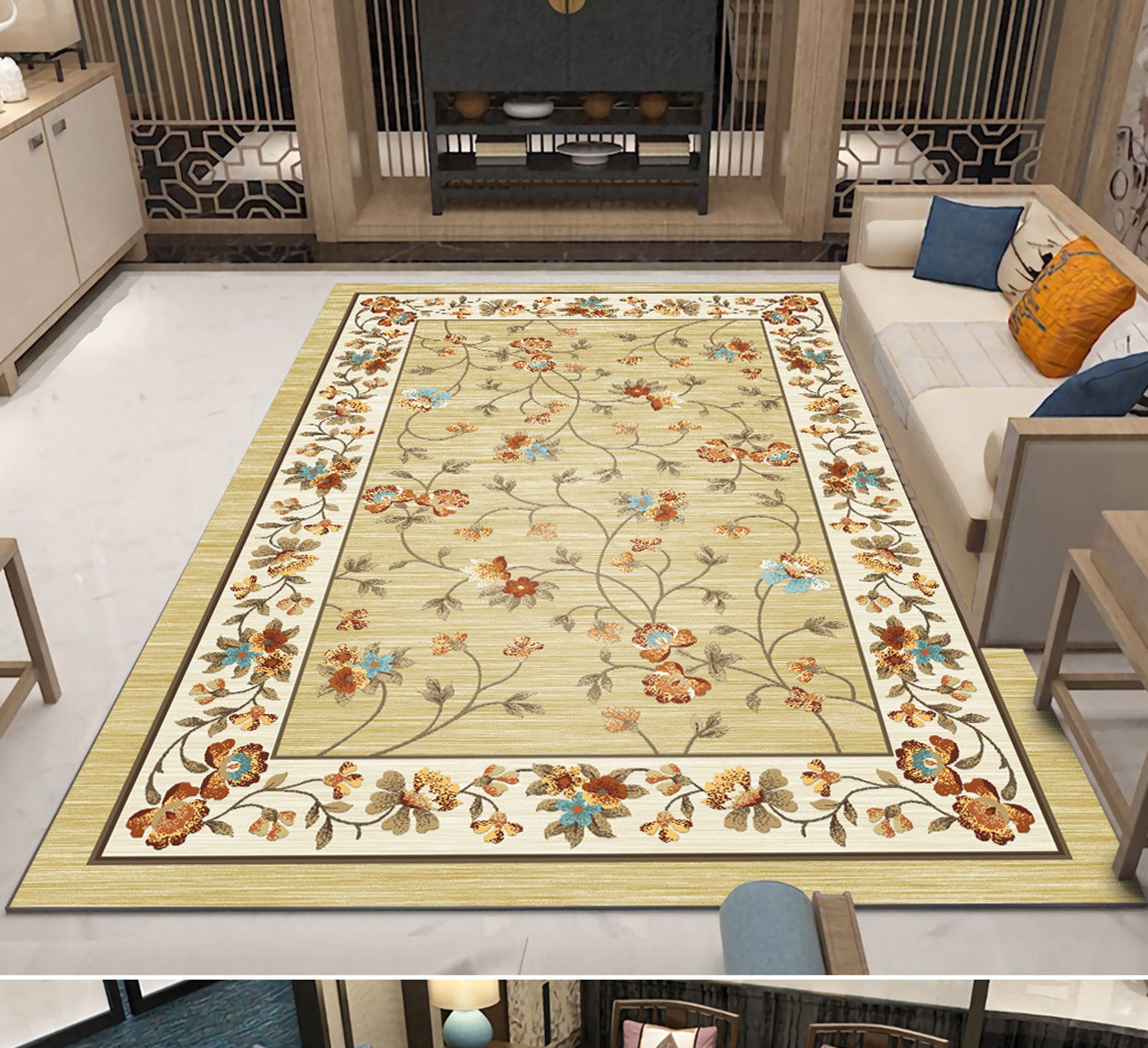 3D Colored Flowers WG322 Non Slip Rug Mat Mat AJ Creativity Home