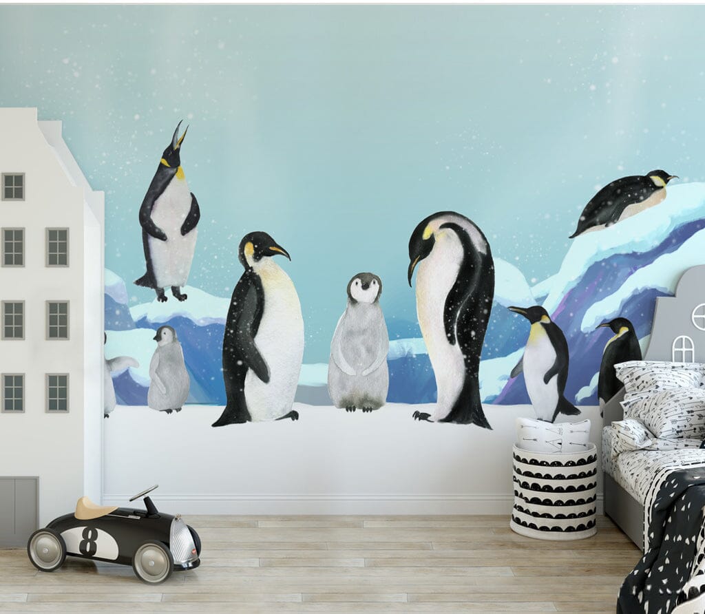 3D Arctic Penguin WC016 Wall Murals Wallpaper AJ Wallpaper 2