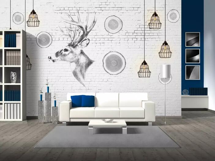 3D White Elk 946 Wall Murals Wallpaper AJ Wallpaper 2