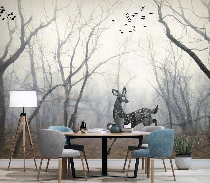 3D Woods Deer 918 Wall Murals Wallpaper AJ Wallpaper 2