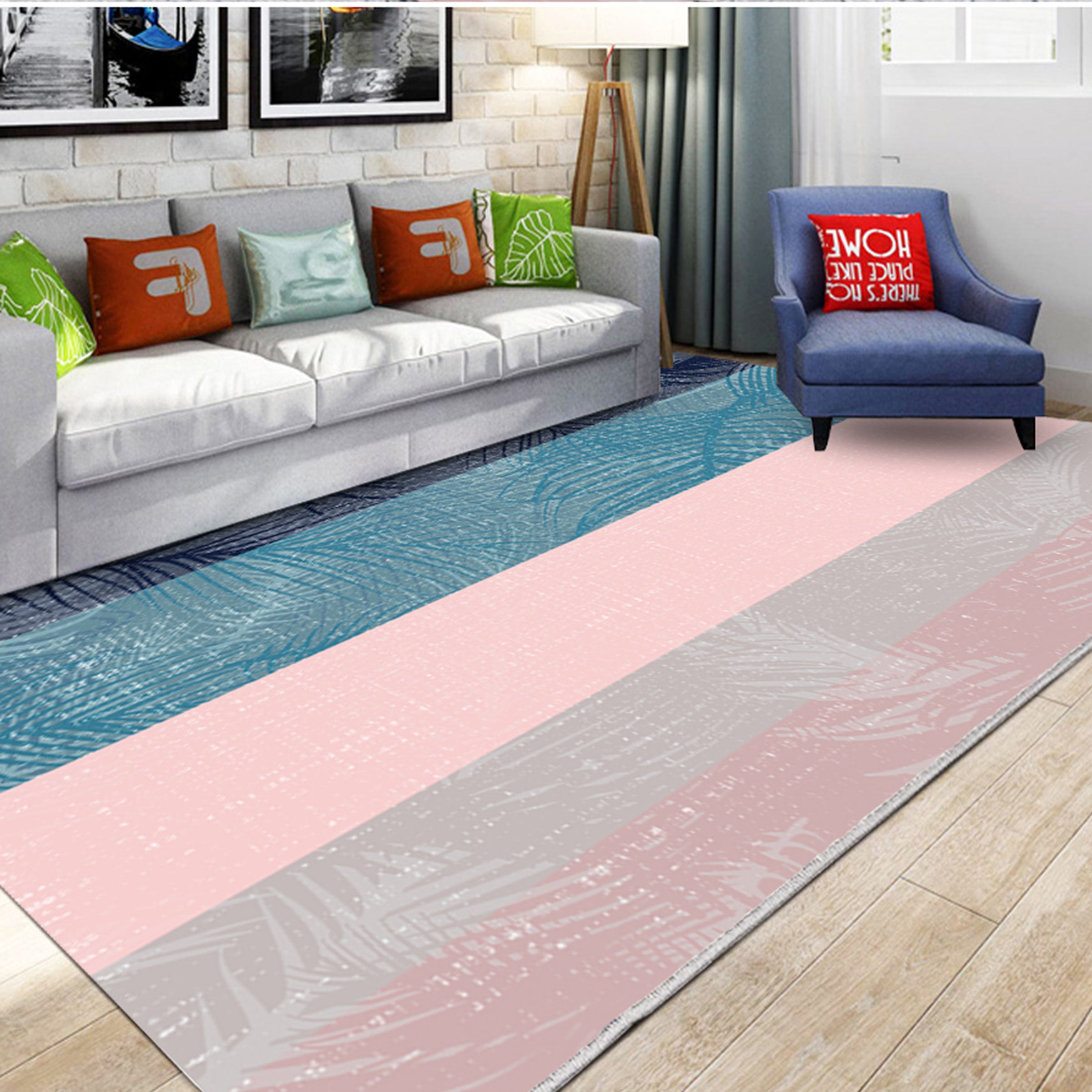 3D Color Stripe WG283 Non Slip Rug Mat Mat AJ Creativity Home