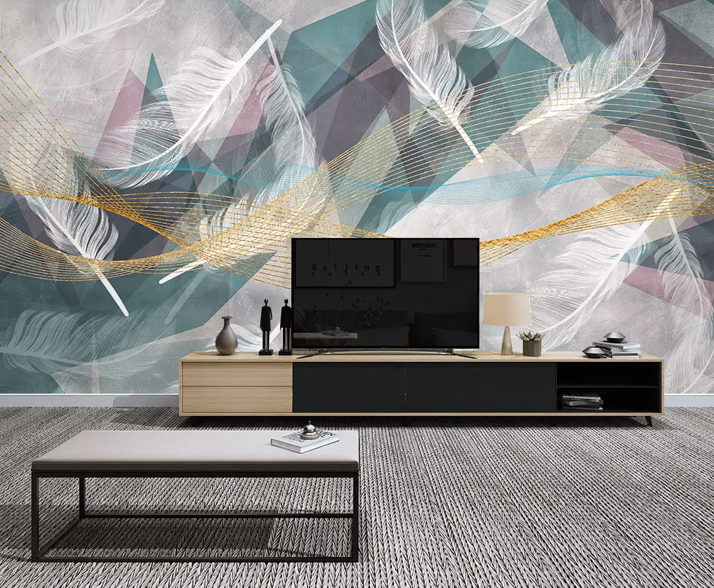 3D White Feathers Falling 431 Wallpaper AJ Wallpaper 2