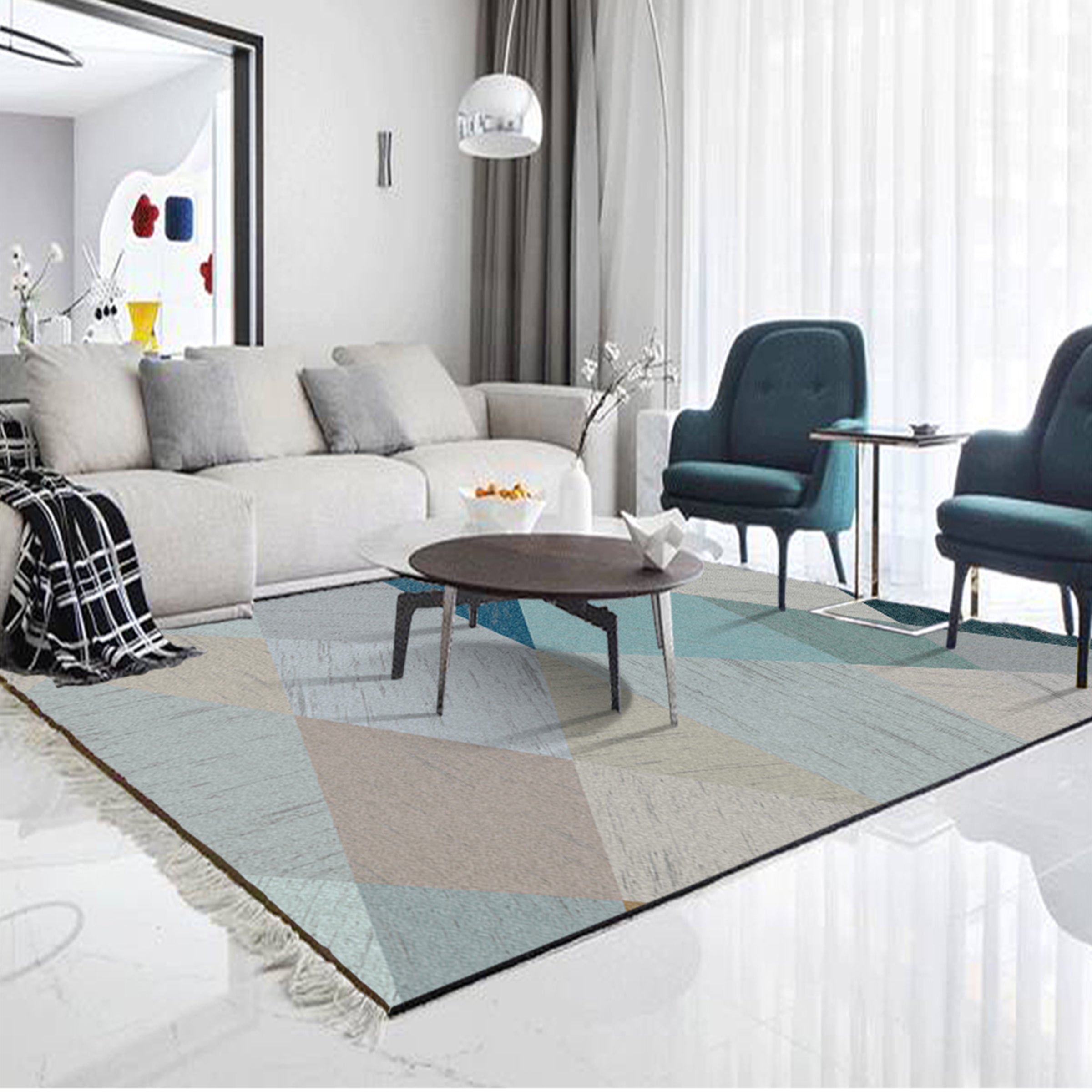 3D Color Geometry WG082 Non Slip Rug Mat Mat AJ Creativity Home