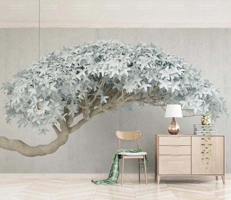 3D Blue Leaves WC217 Wall Murals Wallpaper AJ Wallpaper 2