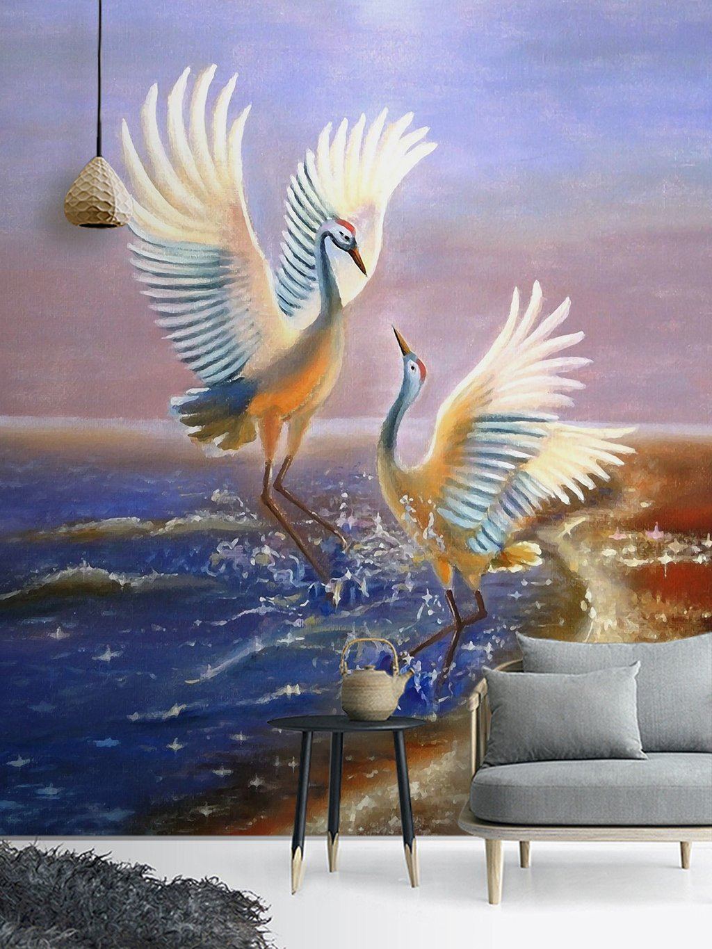 3D Red Crowned Crane 592 Wall Murals Wallpaper AJ Wallpaper 2