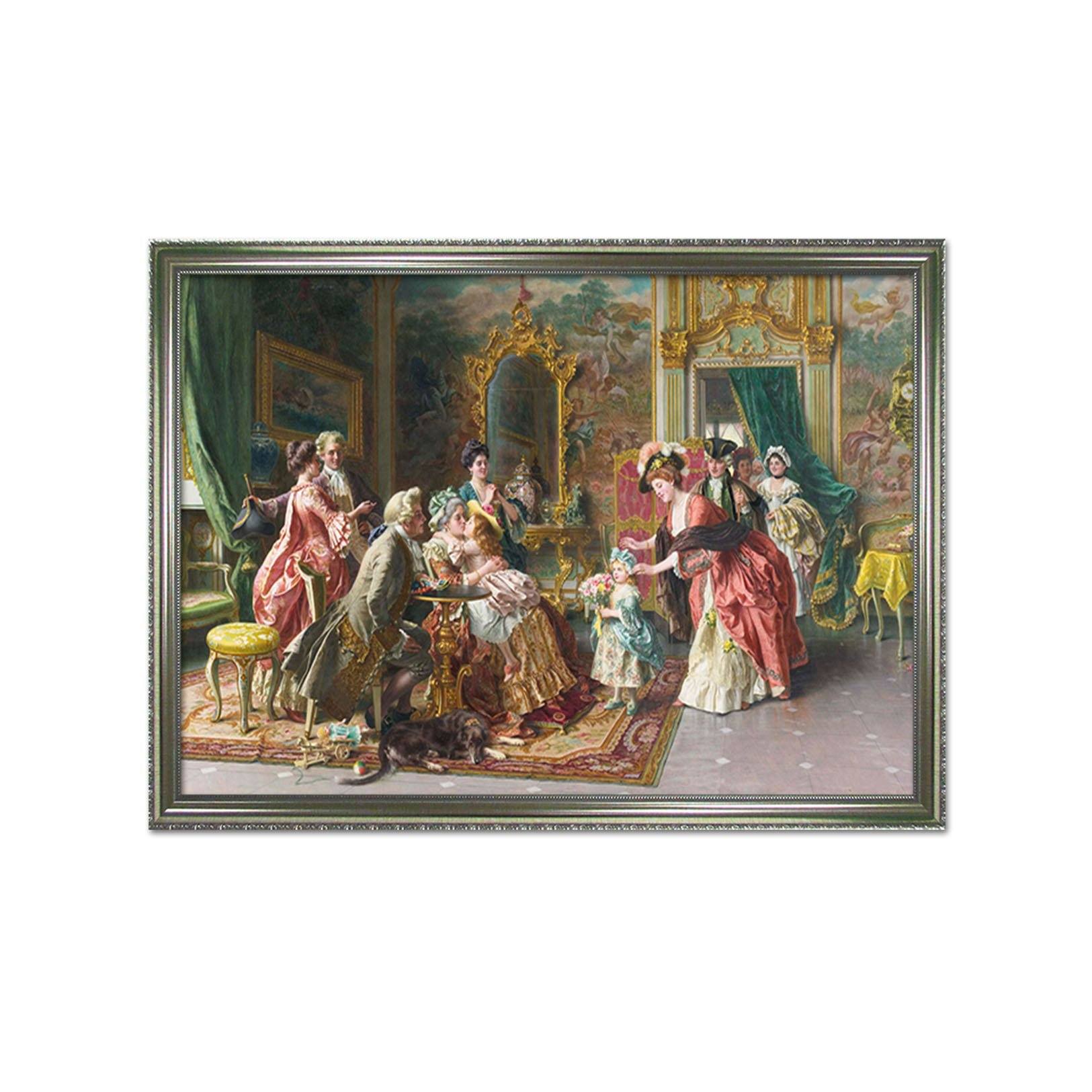 3D Family Gathering 143 Fake Framed Print Painting Wallpaper AJ Creativity Home