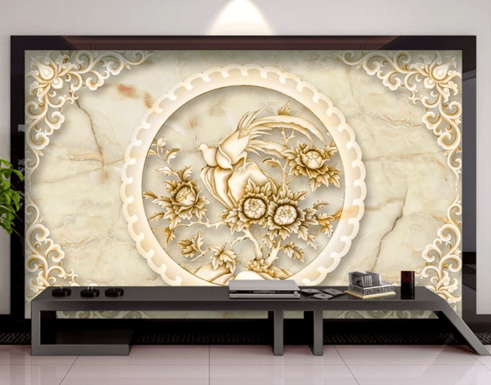 3D Circle Carved Bird 2 Wallpaper AJ Wallpaper 2