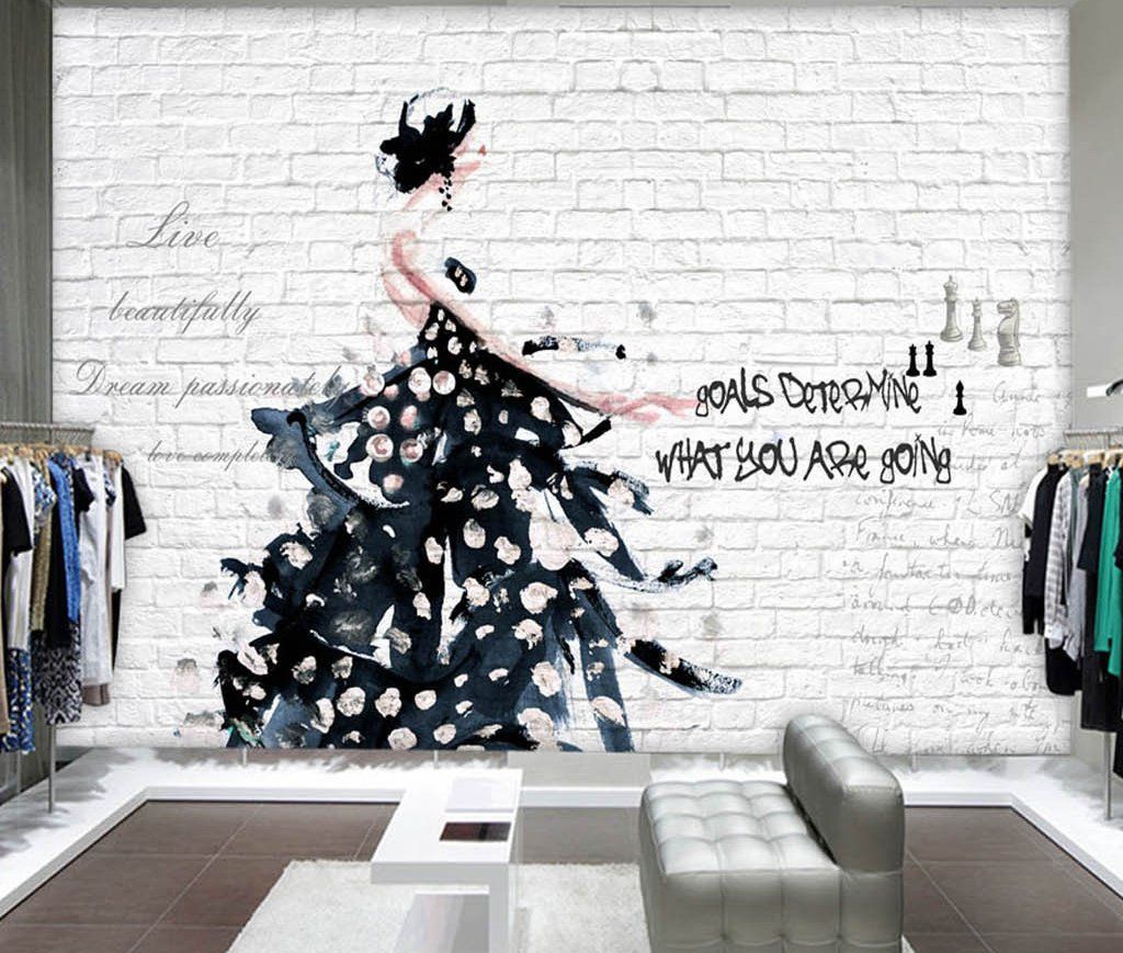 3D Woman Walking 517 Wall Murals Wallpaper AJ Wallpaper 2