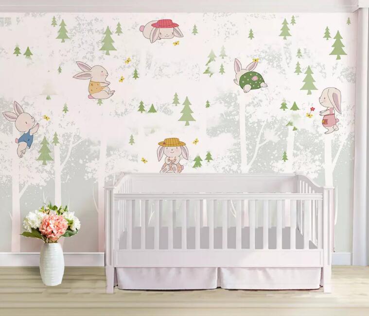 3D Woods Bunny 530 Wall Murals Wallpaper AJ Wallpaper 2