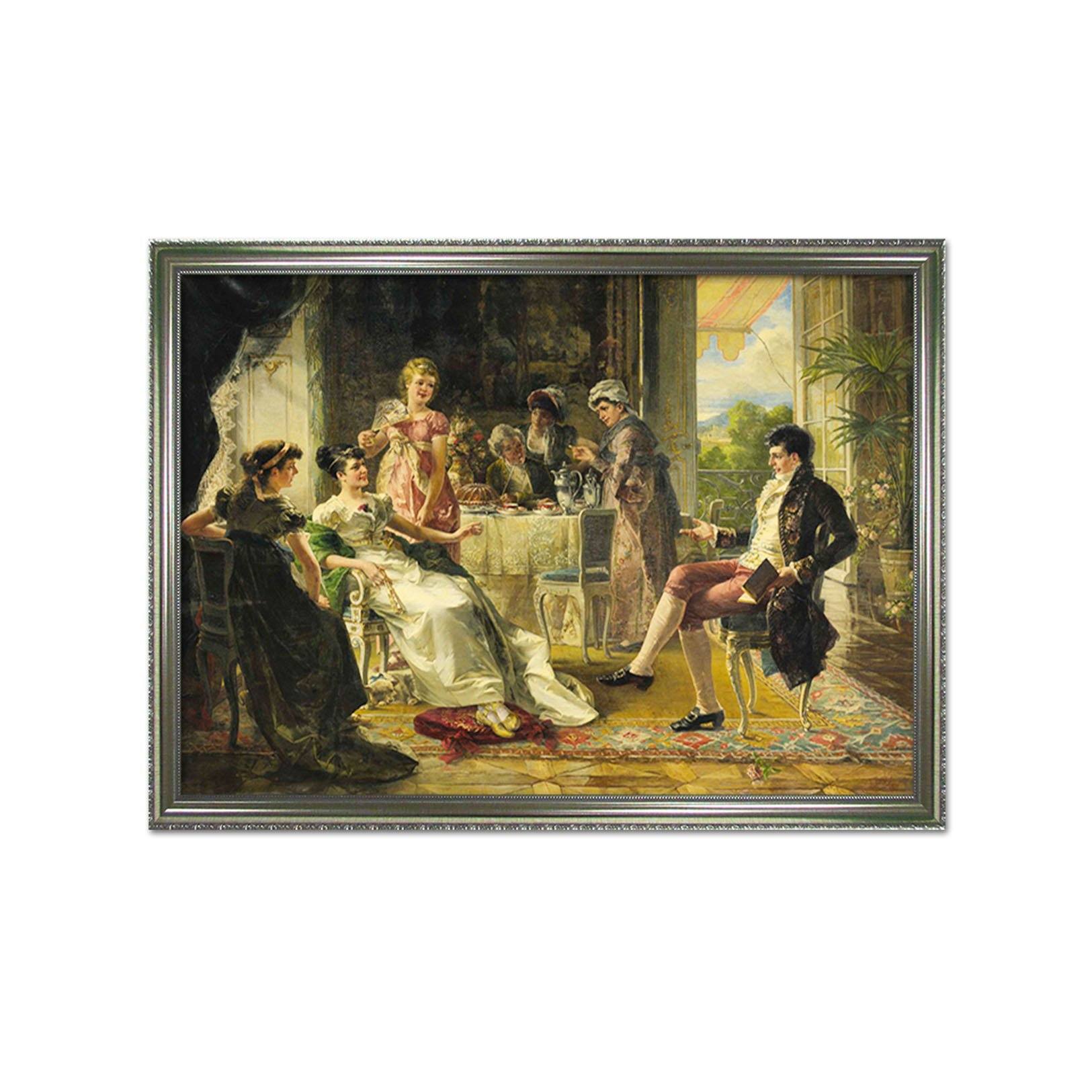 3D Aristocratic Talk 046 Fake Framed Print Painting Wallpaper AJ Creativity Home