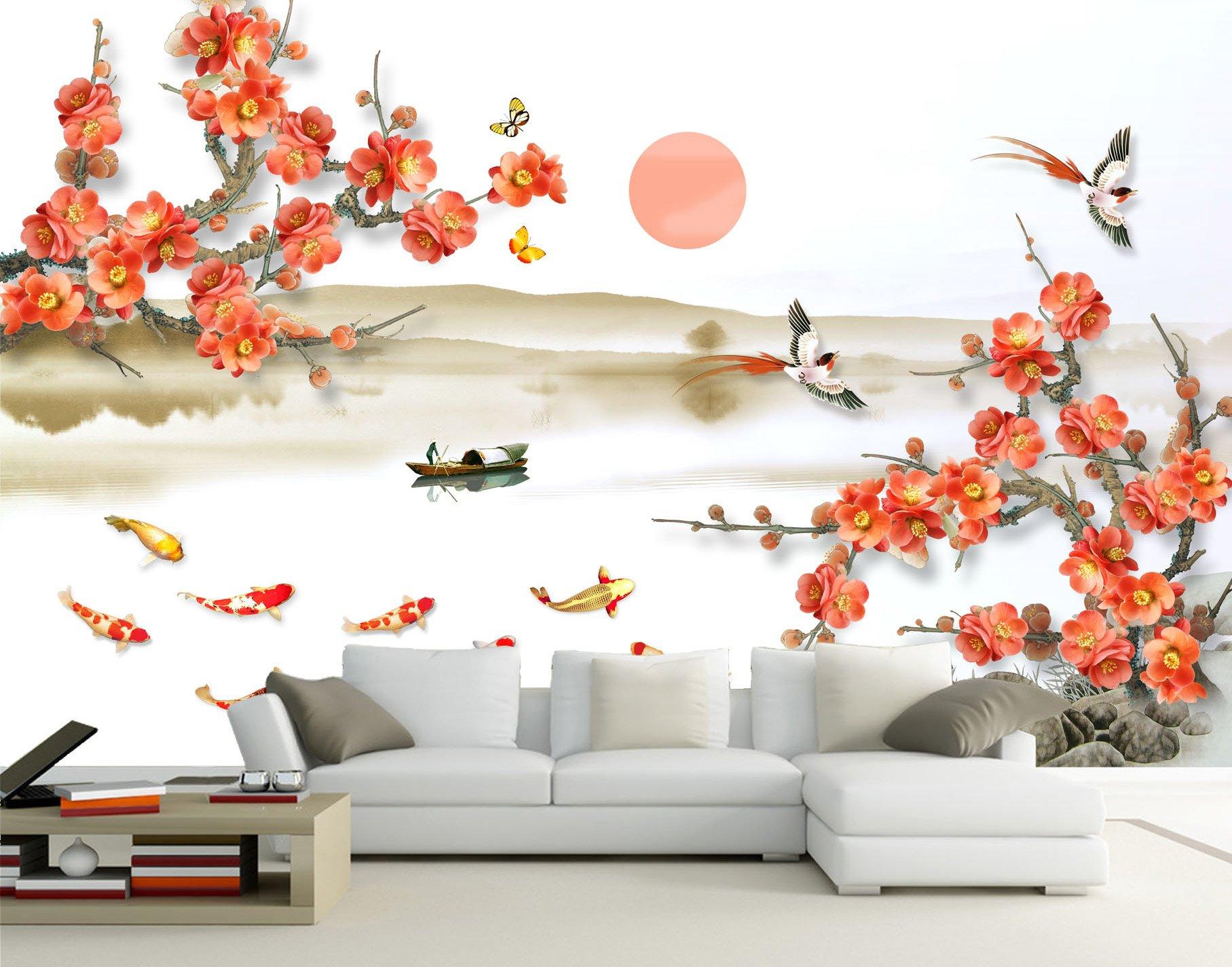 3D Sun Fisherman Flower 286 Wallpaper AJ Wallpaper