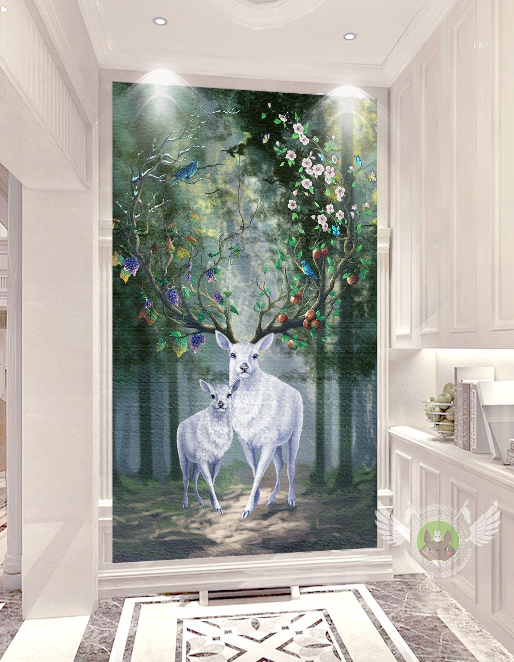 3D White Elk 494 Wall Murals Wallpaper AJ Wallpaper 2