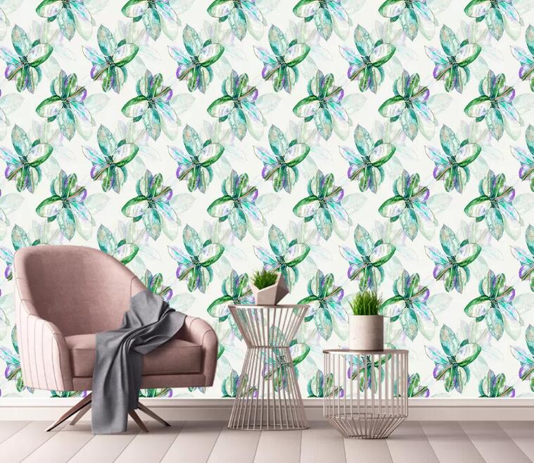 3D Green Flowers 1271 Wall Murals Wallpaper AJ Wallpaper 2