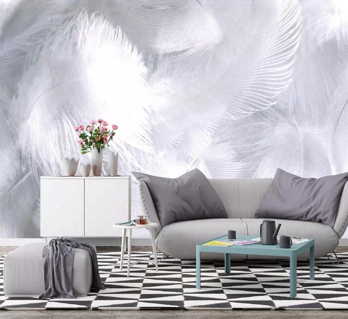 3D White Feather 1240 Wall Murals Wallpaper AJ Wallpaper 2