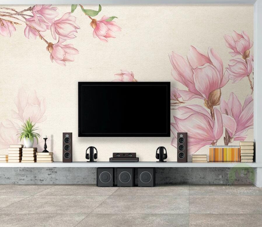 3D Pink Floral Pattern WC349 Wall Murals Wallpaper AJ Wallpaper 2