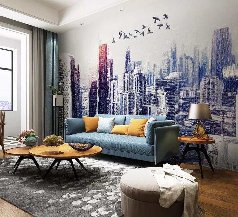 3D City Bird 685 Wall Murals Wallpaper AJ Wallpaper 2