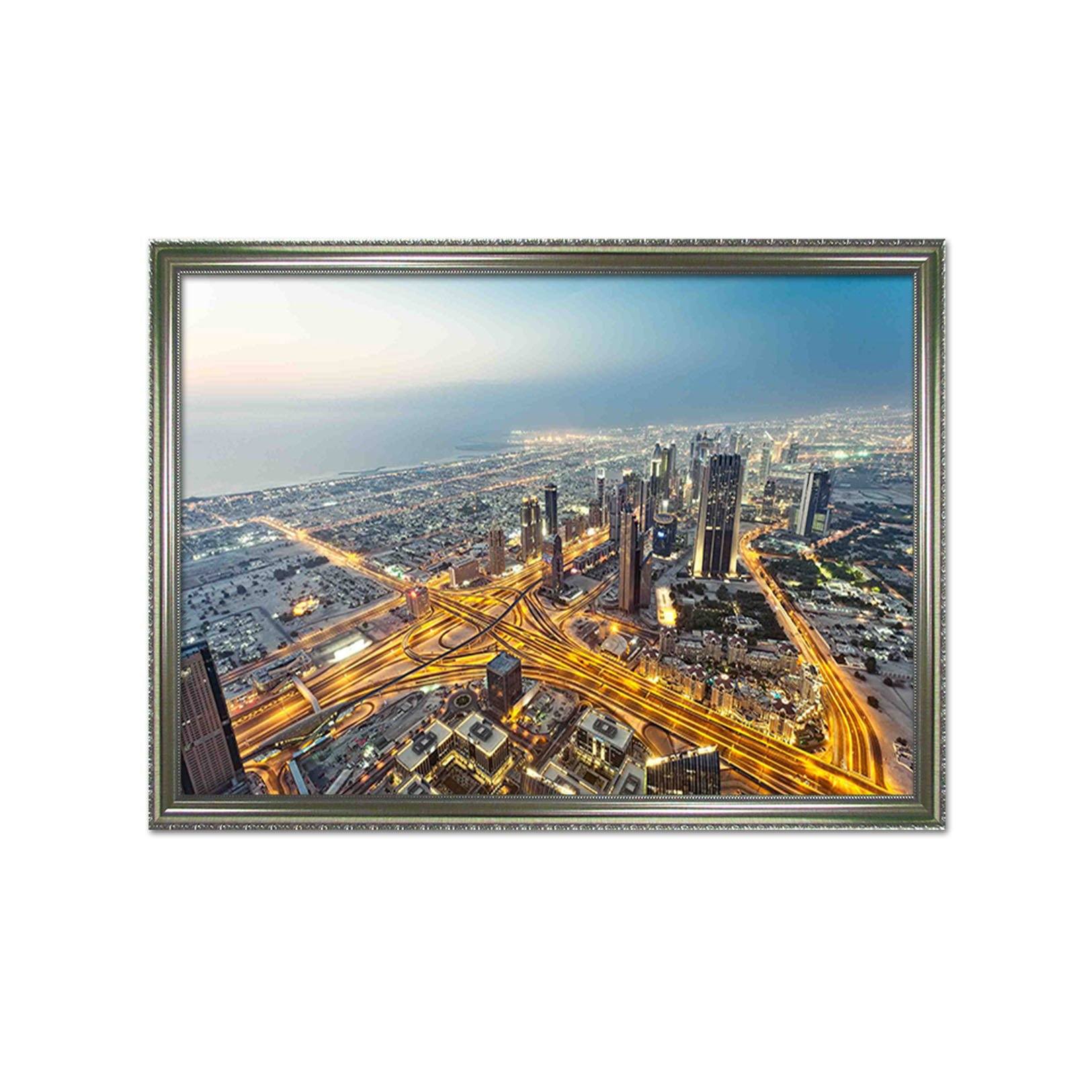3D Bustling City 028 Fake Framed Print Painting Wallpaper AJ Creativity Home