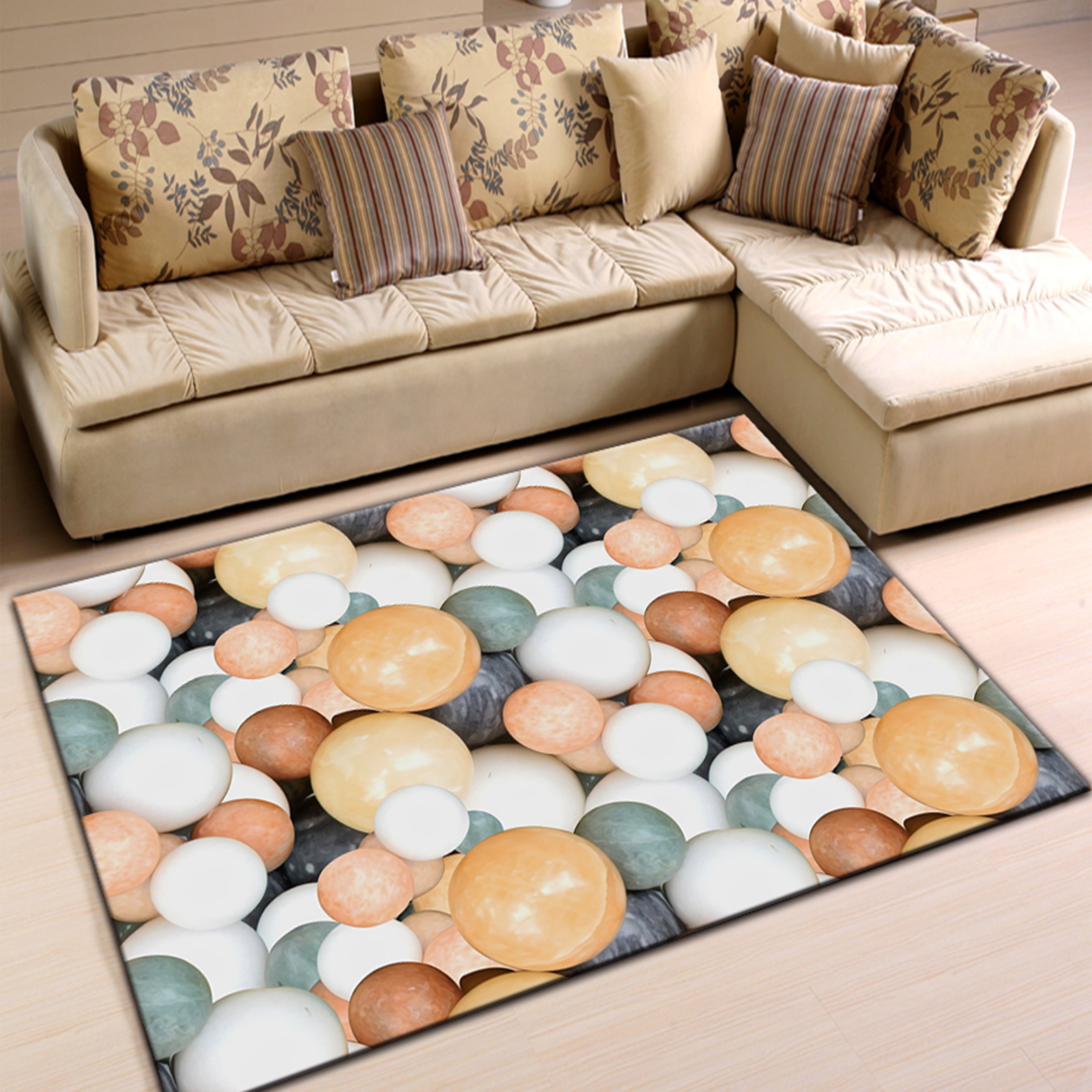 3D Colored Stones WG021 Non Slip Rug Mat Mat AJ Creativity Home