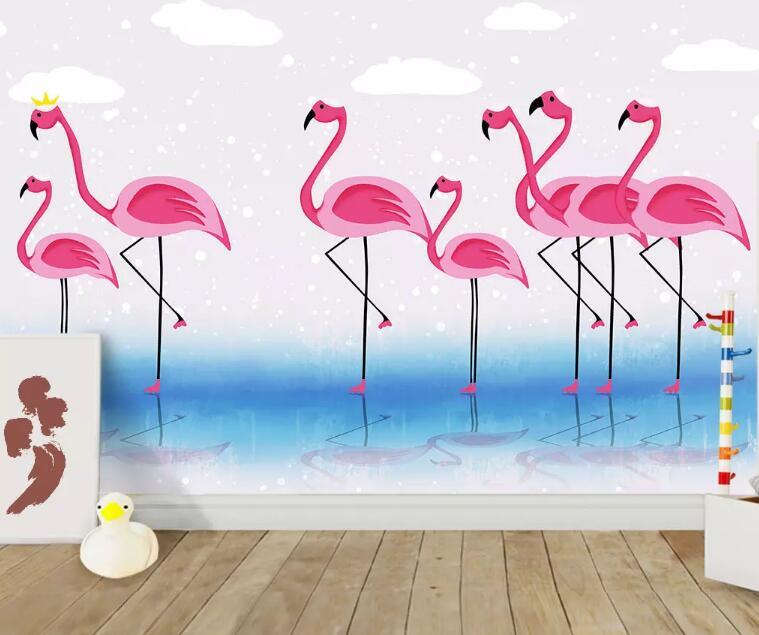 3D Pink Flamingo 1449 Wall Murals Wallpaper AJ Wallpaper 2