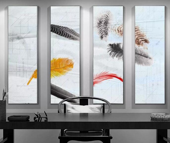 3D Colored Feathers 1987 Wall Murals Wallpaper AJ Wallpaper 2