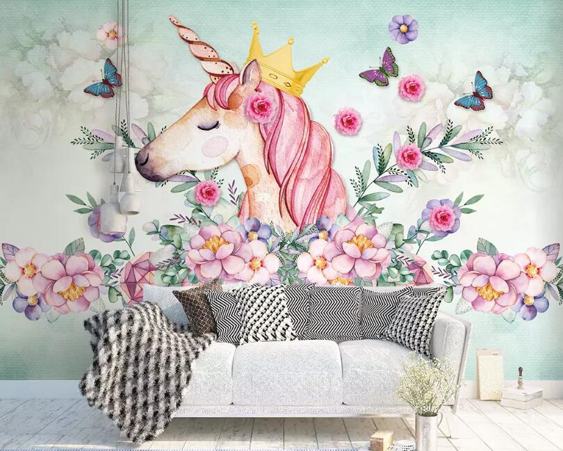 3D Pink Unicorn 1354 Wall Murals Wallpaper AJ Wallpaper 2