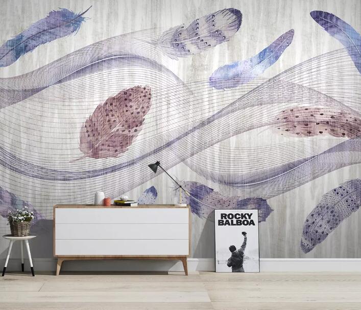 3D Colored Feather 492 Wall Murals Wallpaper AJ Wallpaper 2