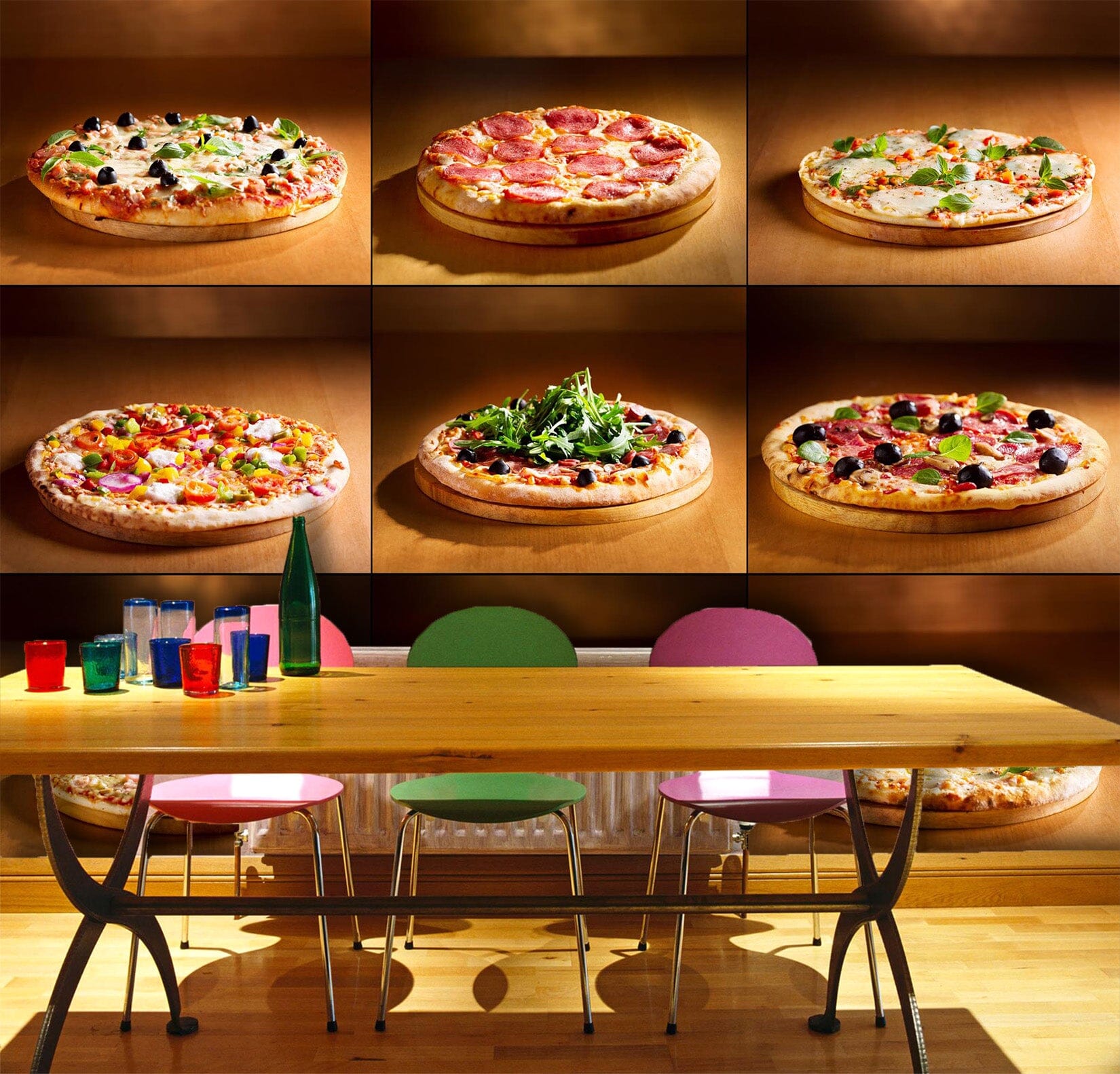 3D Delicious Pizza 1084 Wall Murals Wallpaper AJ Wallpaper 2