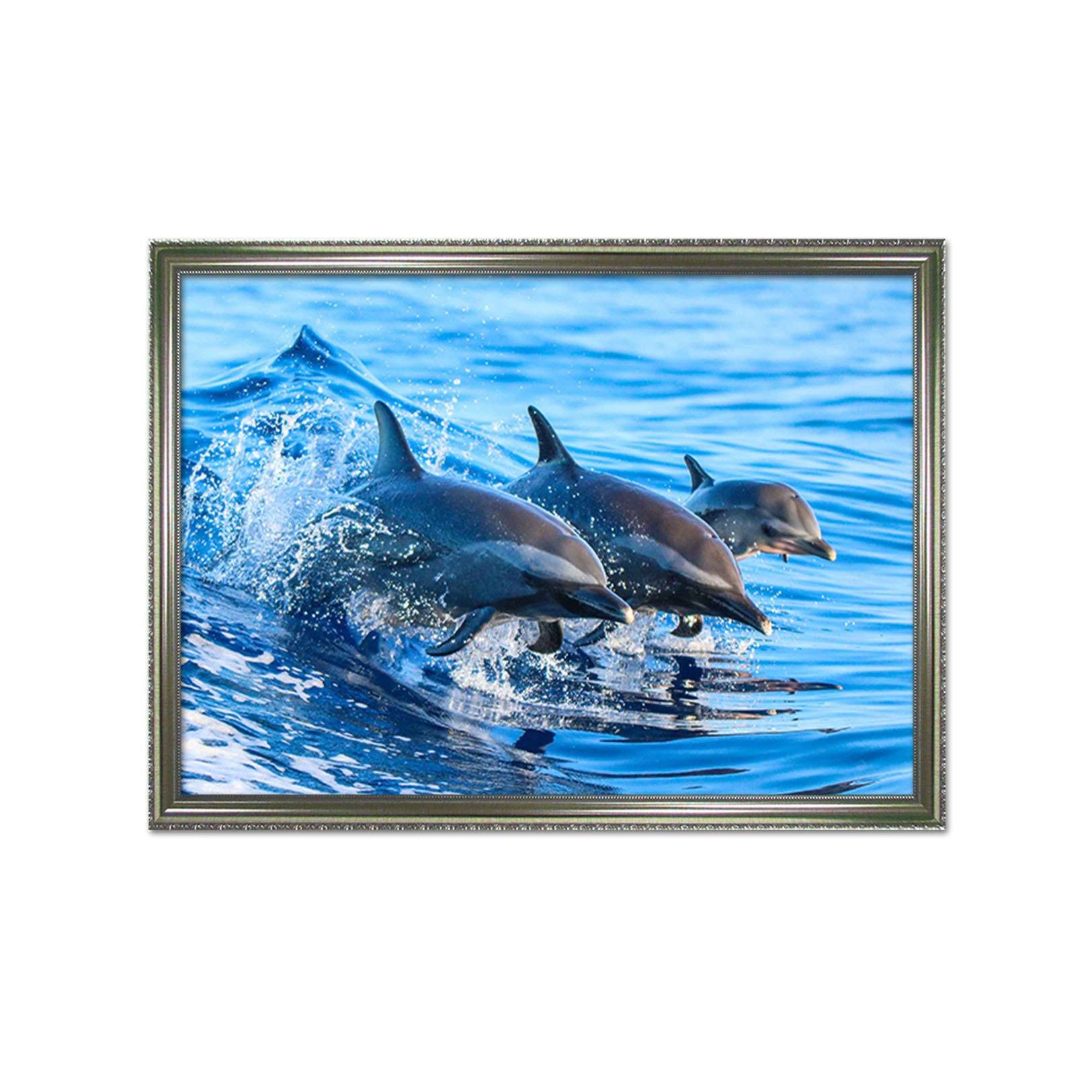 3D Lively Dolphins 194 Fake Framed Print Painting Wallpaper AJ Creativity Home