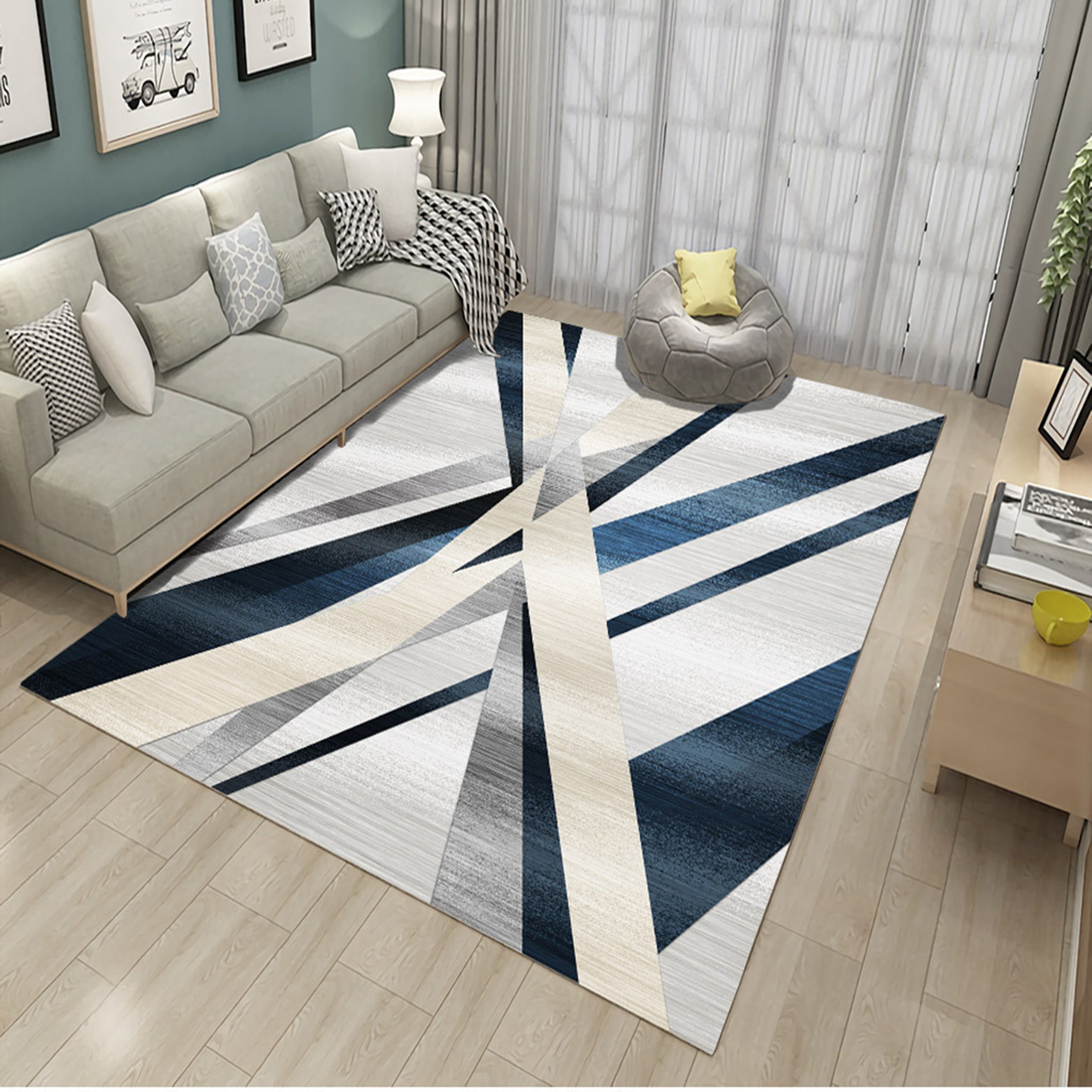 3D Color Stripe WG077 Non Slip Rug Mat Mat AJ Creativity Home