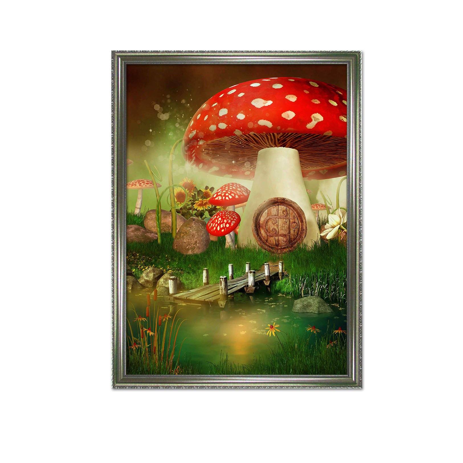 3D Big Mushroom 065 Fake Framed Print Painting Wallpaper AJ Creativity Home