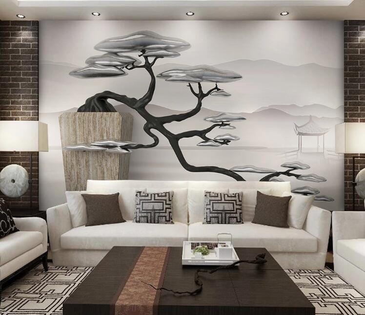 3D Sketch Tree WC228 Wall Murals Wallpaper AJ Wallpaper 2