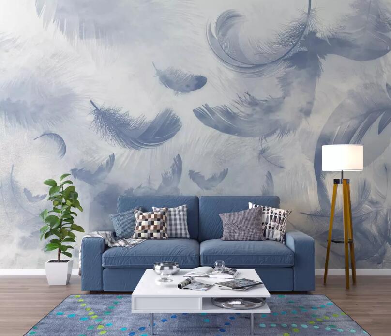 3D Feather Gently 1160 Wall Murals Wallpaper AJ Wallpaper 2