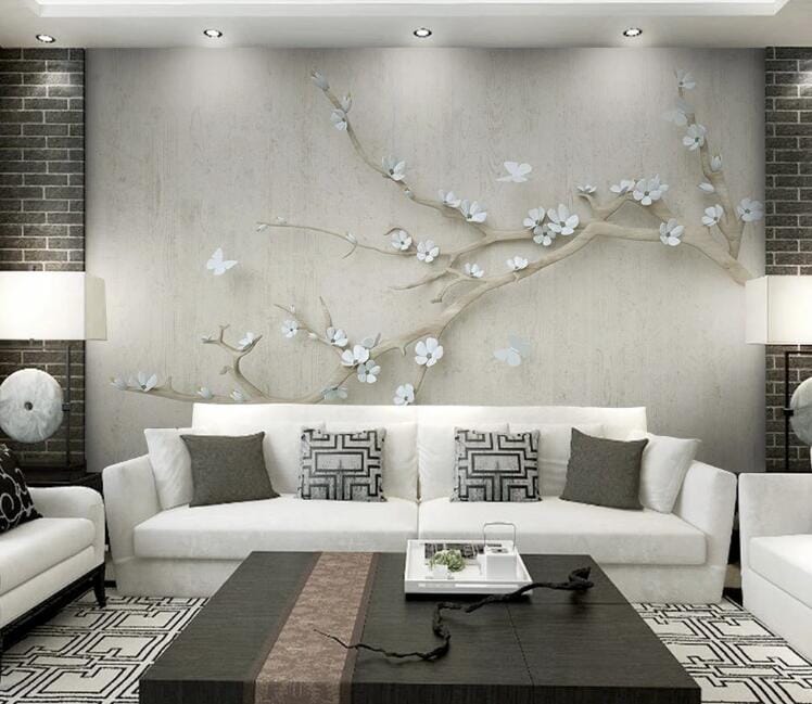 3D White Plum WC197 Wall Murals Wallpaper AJ Wallpaper 2