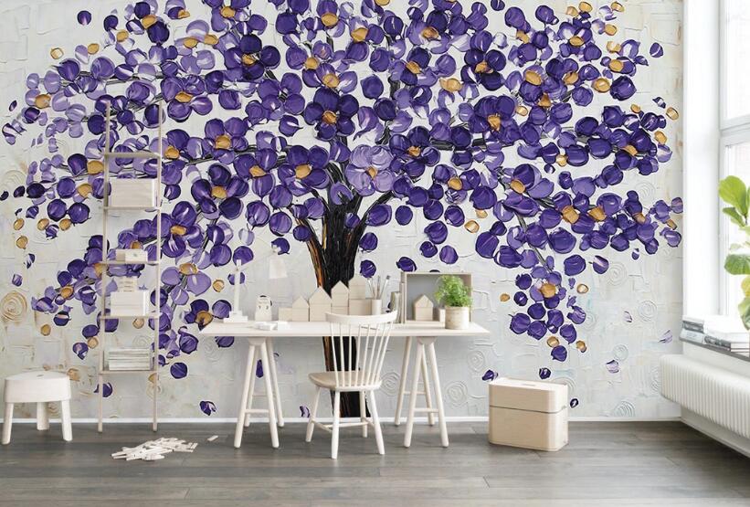3D Purple Tree 1224 Wall Murals Wallpaper AJ Wallpaper 2
