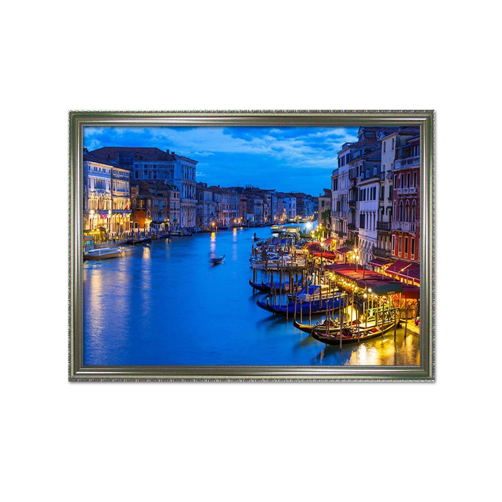 3D City Boat 052 Fake Framed Print Painting Wallpaper AJ Creativity Home