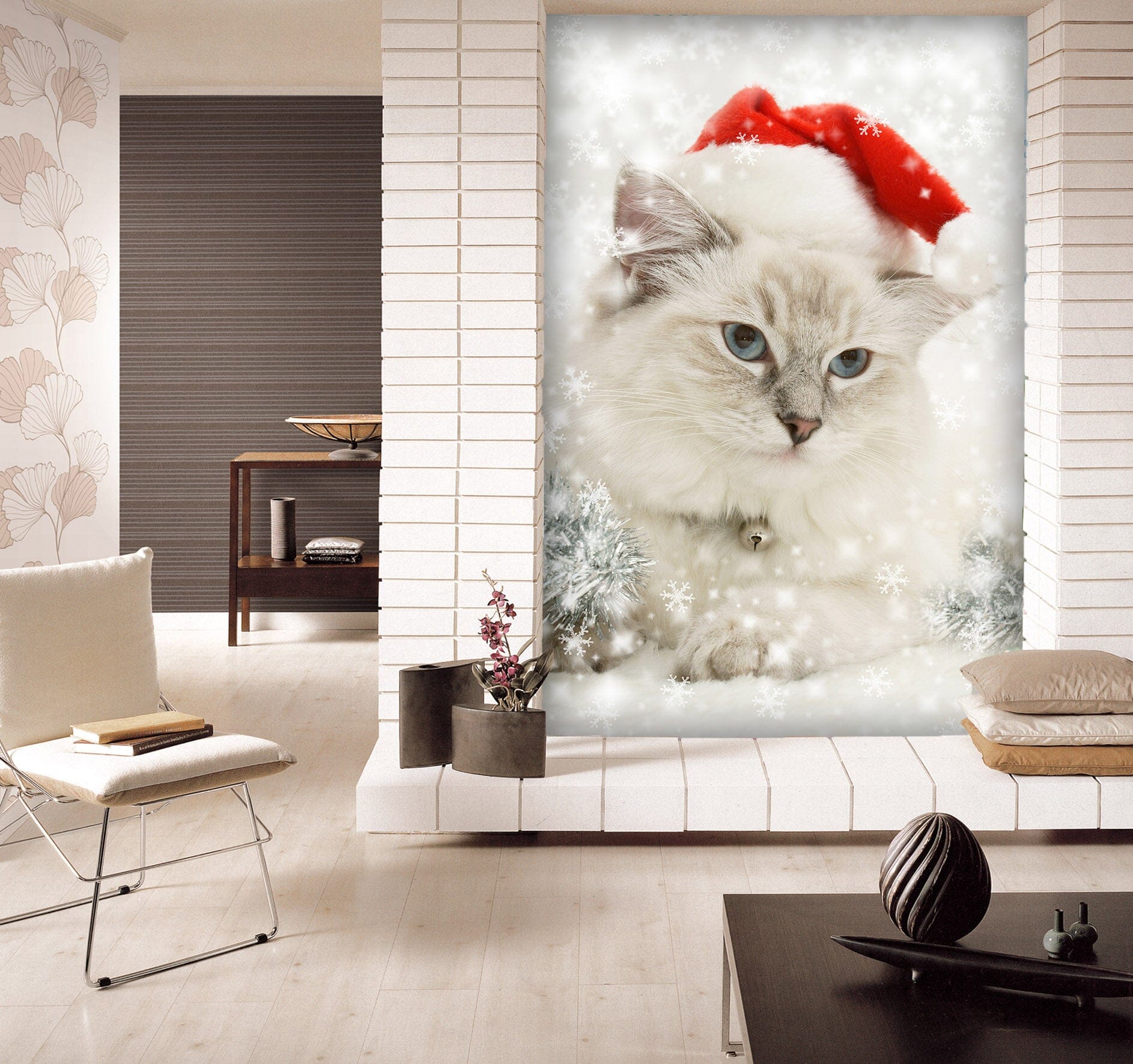 3D White Kitten 114 Wall Murals Wallpaper AJ Wallpaper 2