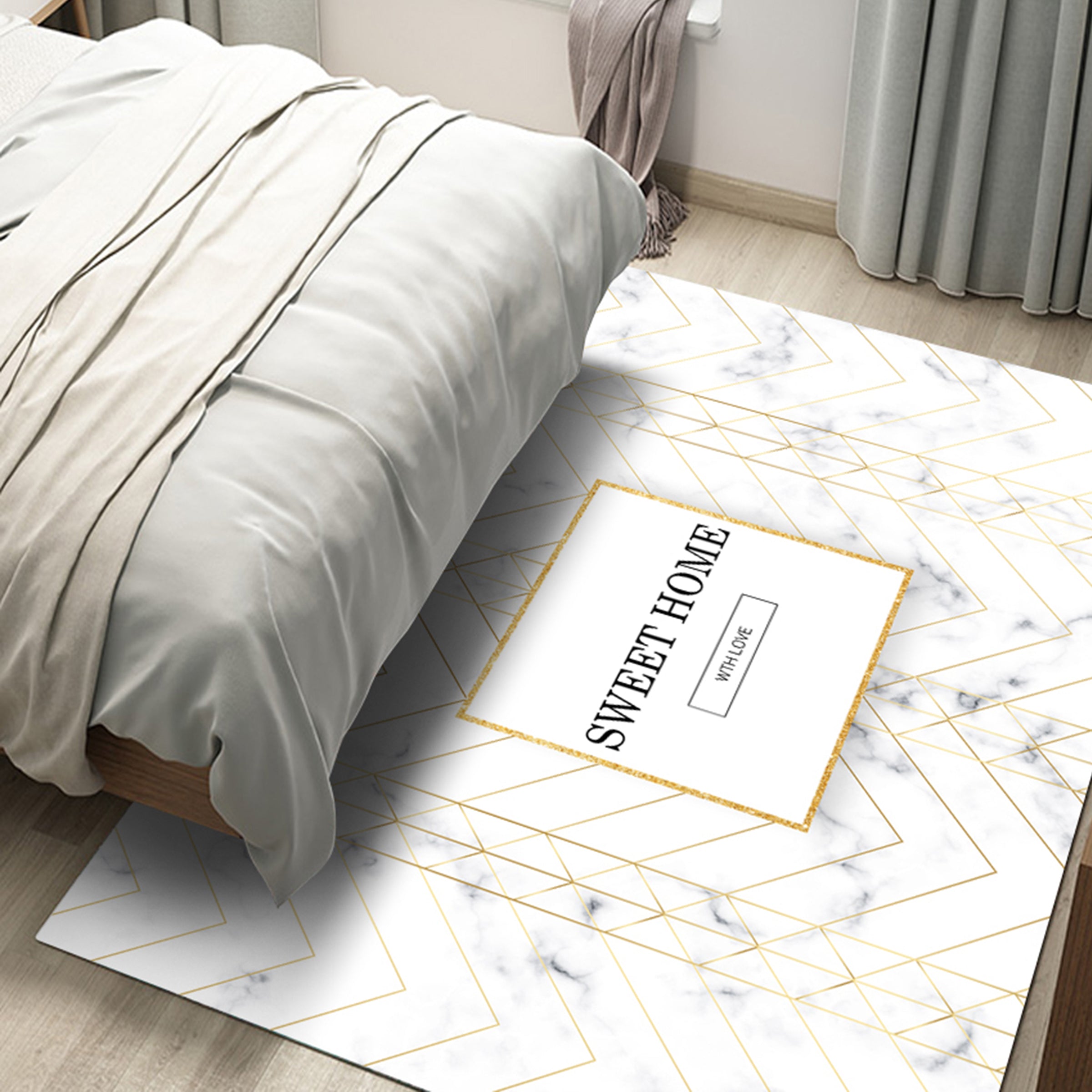 3D Golden Lines WG215 Non Slip Rug Mat Mat AJ Creativity Home