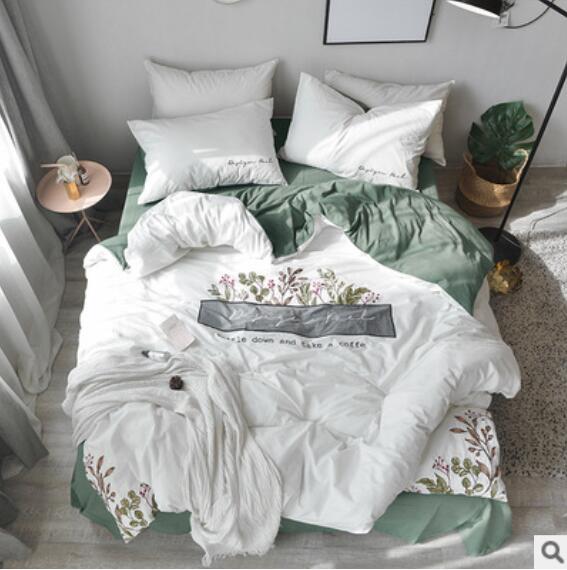 3D White Green 16084 Bed Pillowcases Quilt