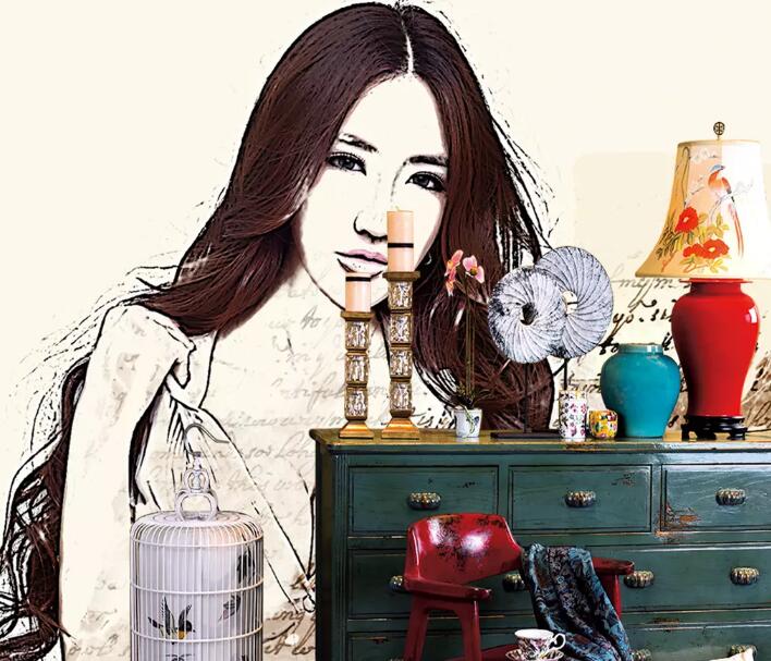 3D Pretty Lady 1282 Wall Murals Wallpaper AJ Wallpaper 2