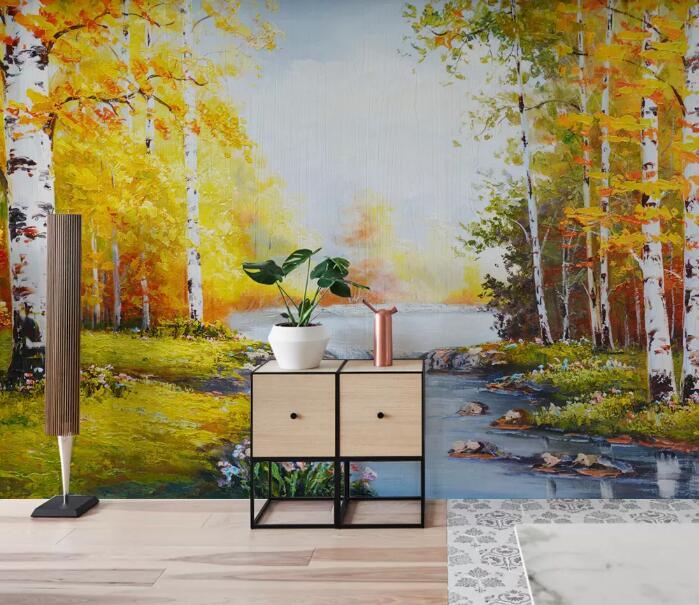 3D Autumn Forest 1322 Wall Murals Wallpaper AJ Wallpaper 2