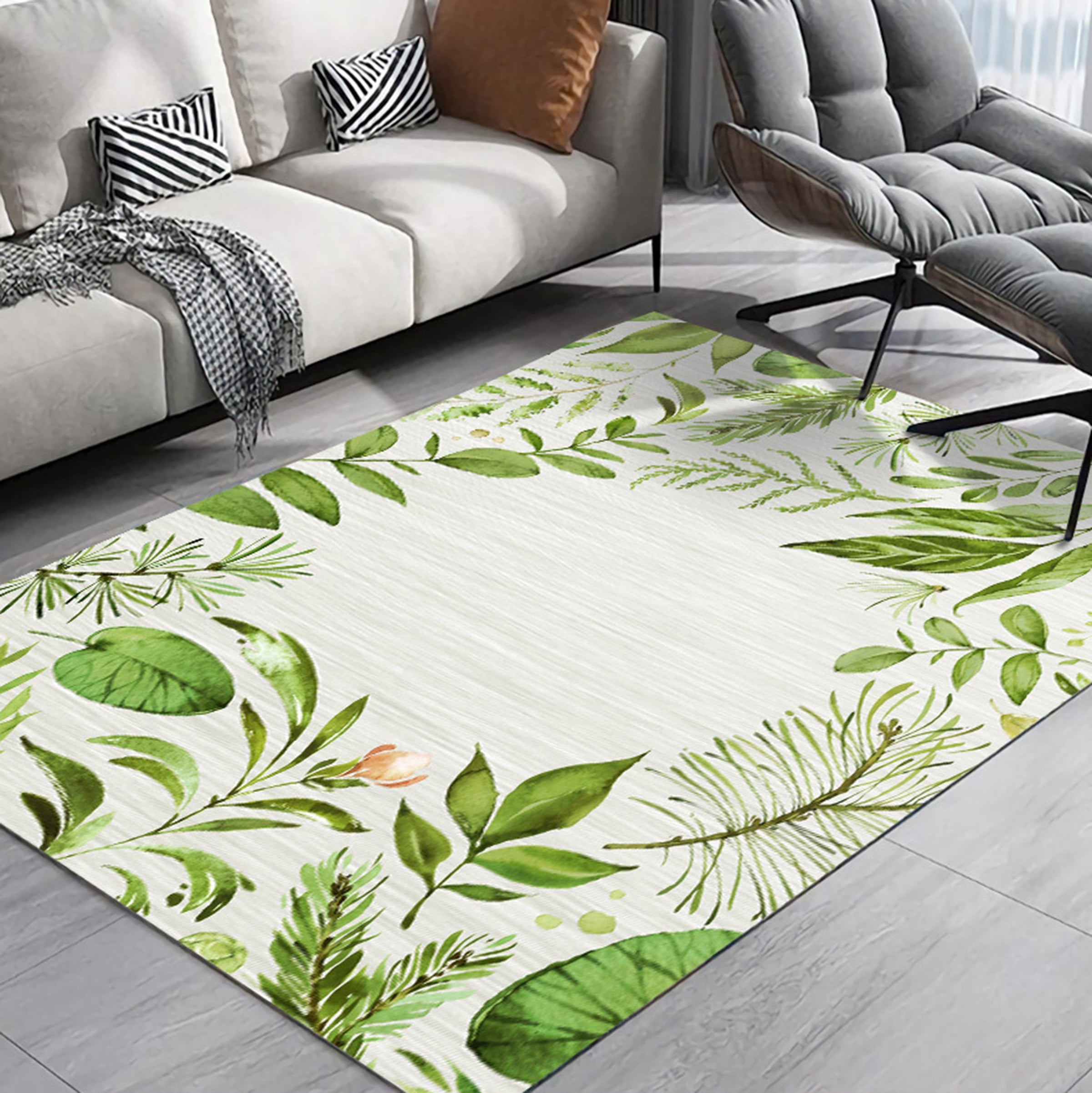 3D Green Leaf WG293 Non Slip Rug Mat Mat AJ Creativity Home