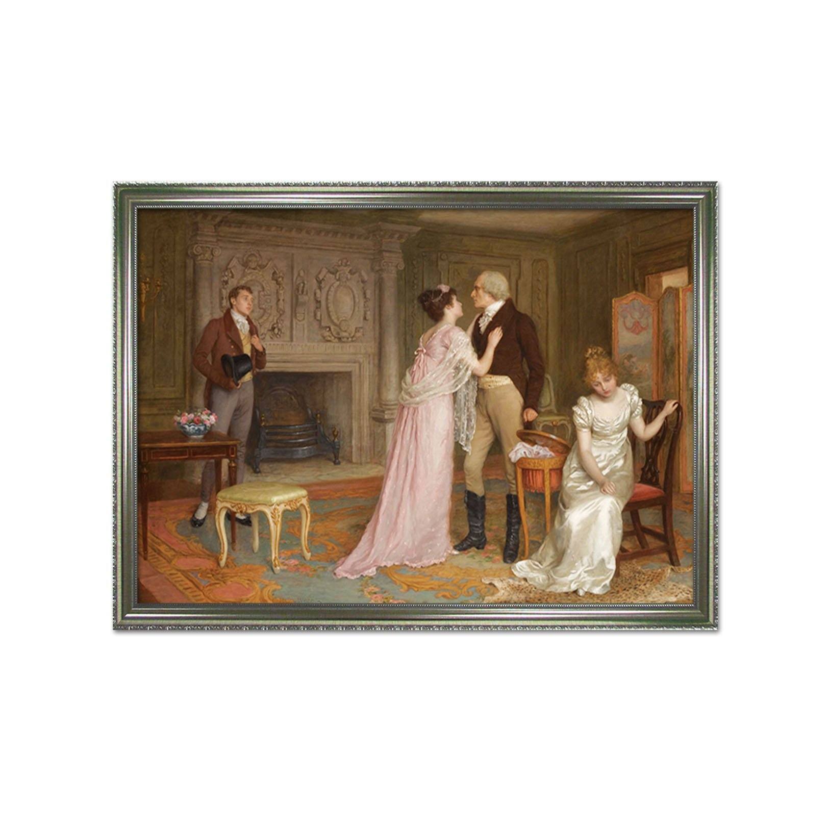 3D Reluctantly Parting 049 Fake Framed Print Painting Wallpaper AJ Creativity Home
